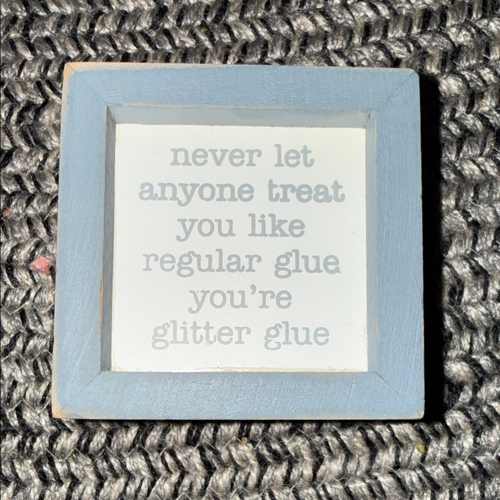 Cute box wood inspirational decor Aprox 3” square lg1